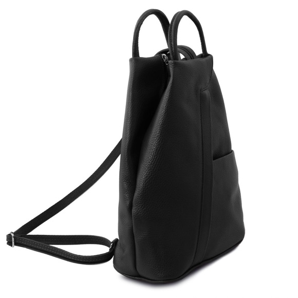 Vintage Leather Handbags - Tuscany Leather The Shanghai Pebbled Black Bag